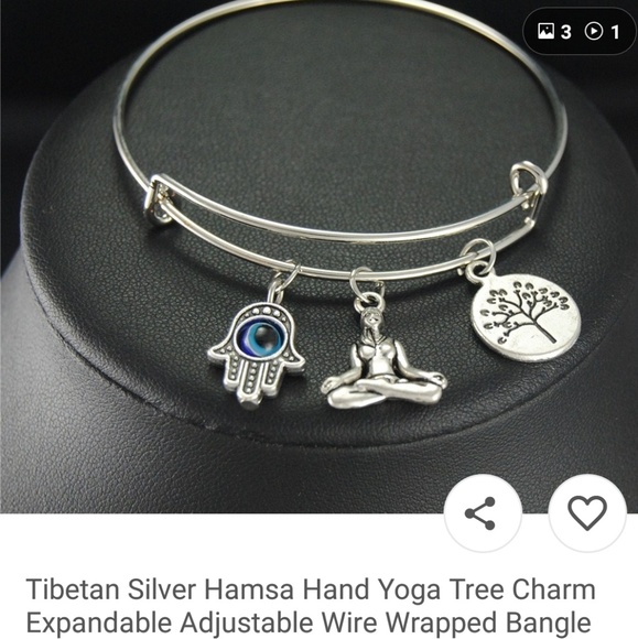 Jewelry - 🆕️ Silver Tibetan Hamsa Yoga Adjustable Bracelet